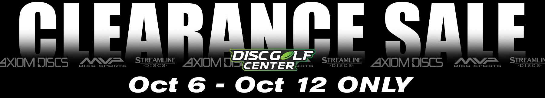Clearance Sale from October 6th-12th!