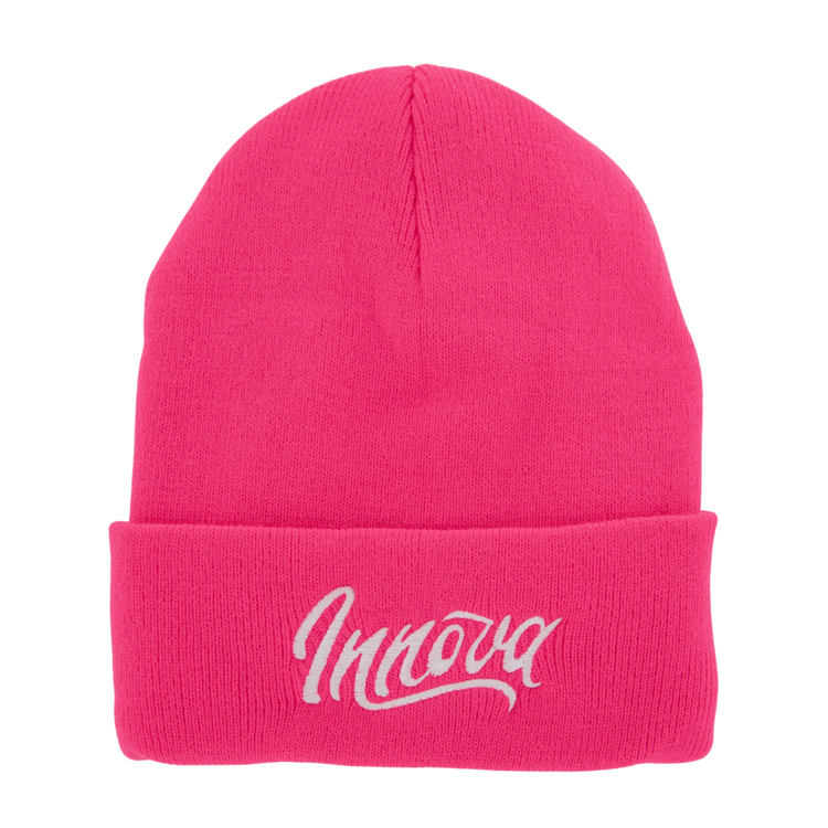Flow Cuff Beanie - Neon Pink - (Knit outter with Fleece liner)