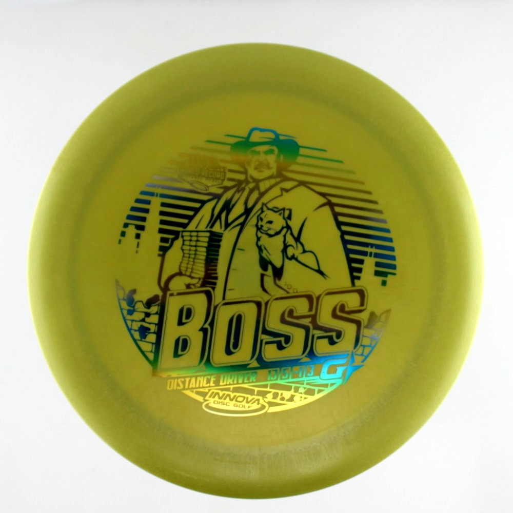 Boss - 1108 feet World Distance Record - Lt. Green - 151.2 gm -  Disc ID: 543312