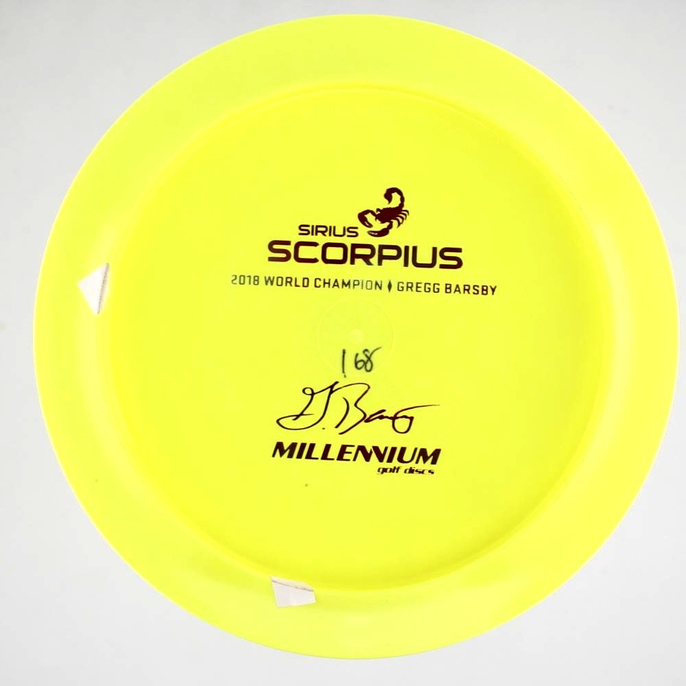 Scorpius - Bottom Stamp Gregg Barsby 2018 World Champion - Yellow - 168.5 gm -  Disc ID: 565280
