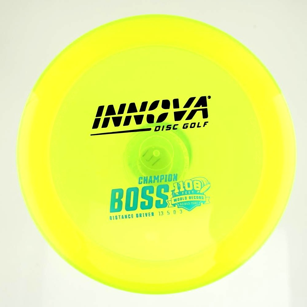 Boss - 1108 feet World Distance Record - Yellow - 172.6 gm -  Disc ID: 590309